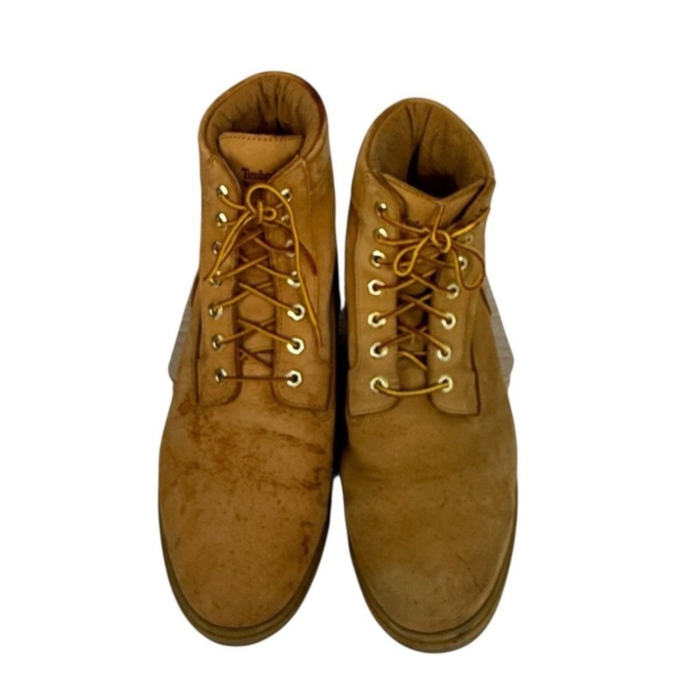 Timberland Waterproof Boots Mens 13M Wheat Tan Leather Work -  STAINS